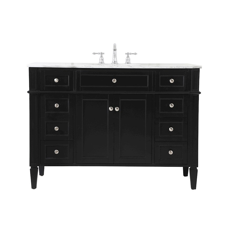 Elegant Kitchen/Bath Park Avenue 48" Single Bathroom Vanity, Black - VF12548BK