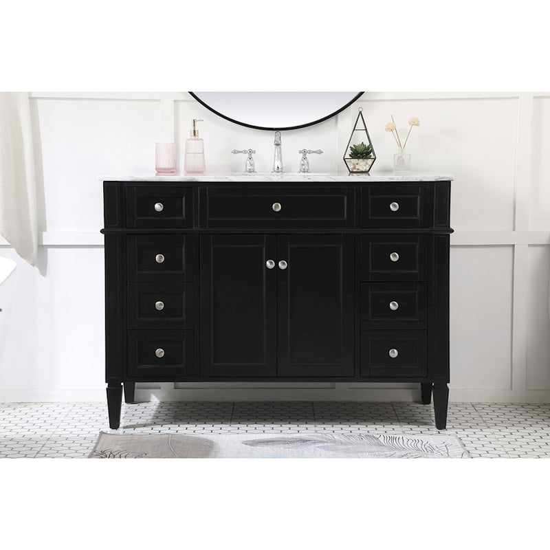 Elegant Kitchen/Bath Park Avenue 48" Single Bathroom Vanity, Black