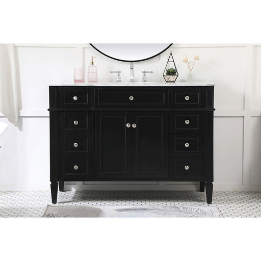 Elegant Kitchen/Bath Park Avenue 48" Single Bathroom Vanity, Black
