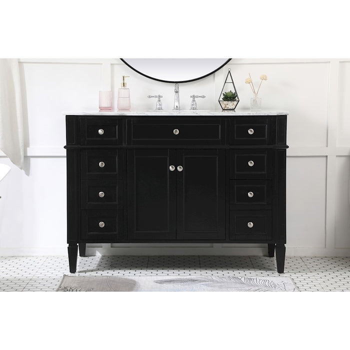 Elegant Kitchen/Bath Park Avenue 48" Single Bathroom Vanity, Black