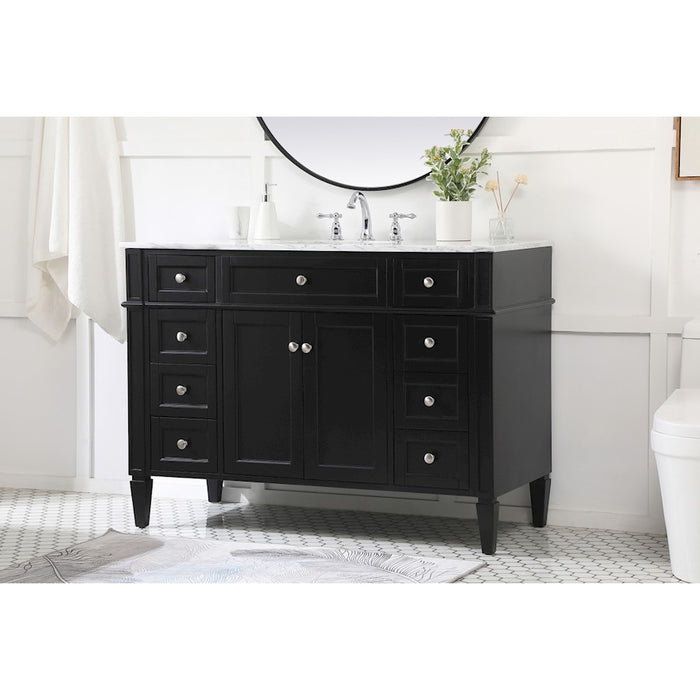 Elegant Kitchen/Bath Park Avenue 48" Single Bathroom Vanity, Black