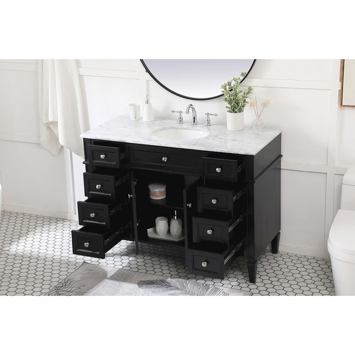Elegant Kitchen/Bath Park Avenue 48" Single Bathroom Vanity, Black