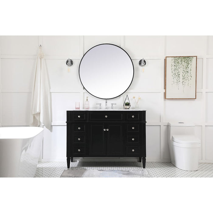 Elegant Kitchen/Bath Park Avenue 48" Single Bathroom Vanity, Black
