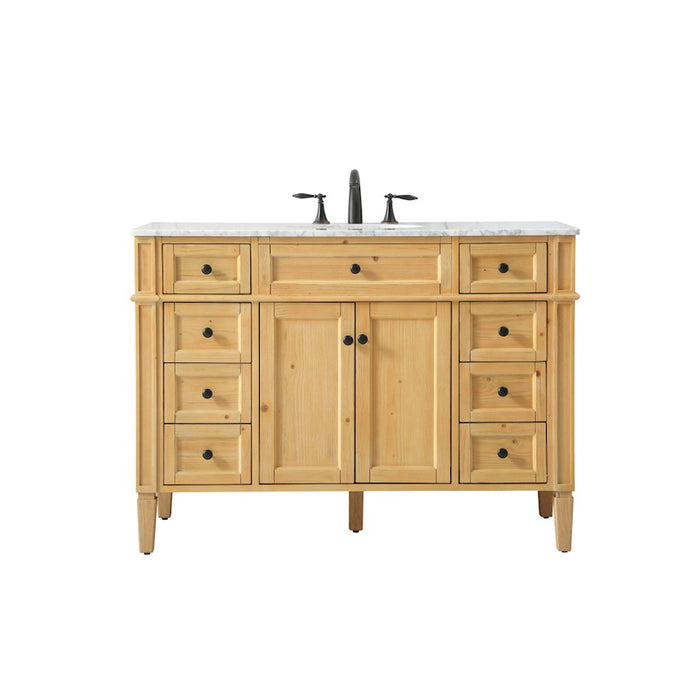 Elegant Park Avenue 48" Single Bathroom Vanity, Natural Wood - VF12548NW