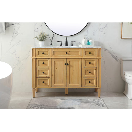 Elegant Park Avenue 48" Single Bathroom Vanity, Natural Wood