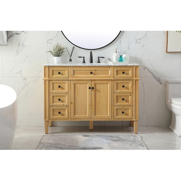 Elegant Park Avenue 48" Single Bathroom Vanity, Natural Wood