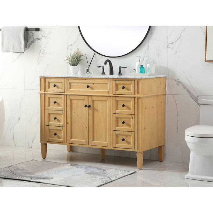 Elegant Park Avenue 48" Single Bathroom Vanity, Natural Wood