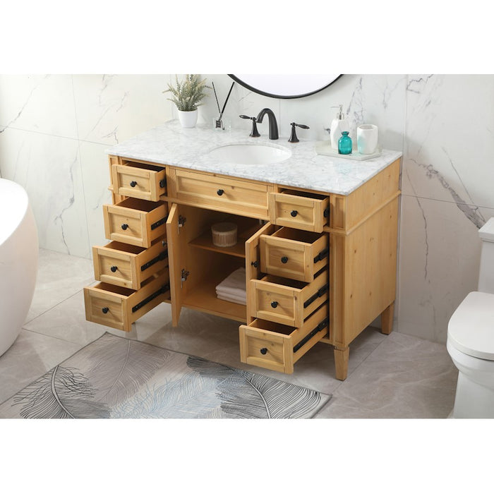 Elegant Park Avenue 48" Single Bathroom Vanity, Natural Wood