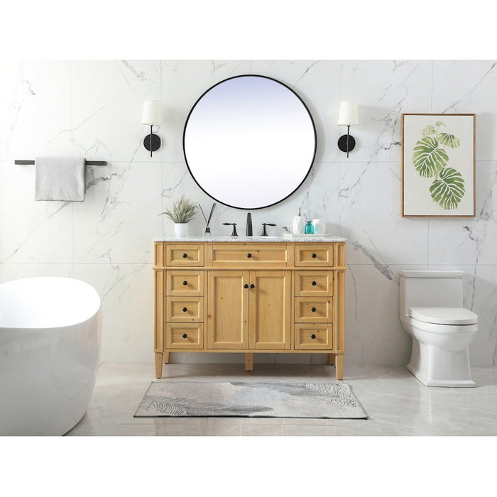 Elegant Park Avenue 48" Single Bathroom Vanity, Natural Wood