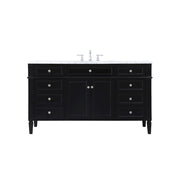 Elegant Kitchen/Bath Park Avenue 60" Single Bathroom Vanity, Black - VF12560BK