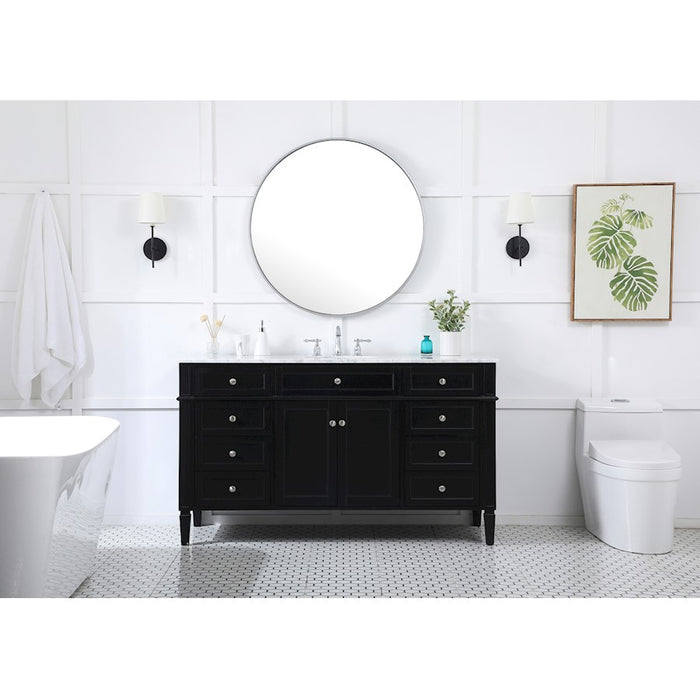Elegant Kitchen/Bath Park Avenue 60" Single Bathroom Vanity, Black