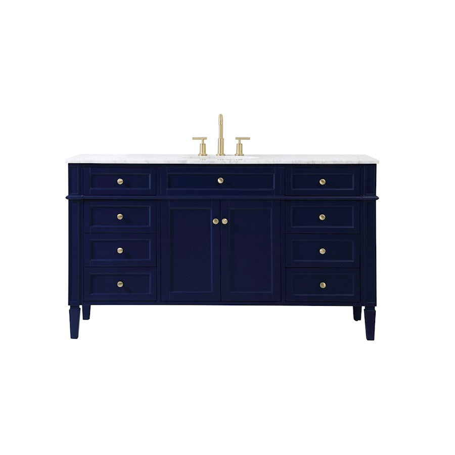 Elegant Kitchen/Bath Park Avenue 60" Single Bathroom Vanity, Blue - VF12560BL