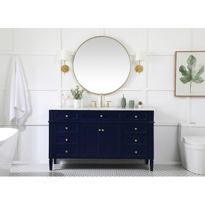 Elegant Kitchen/Bath Park Avenue 60" Single Bathroom Vanity, Blue