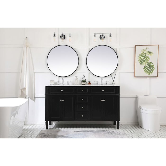 Elegant Kitchen/Bath Park Avenue 60" Double Bathroom Vanity, Black