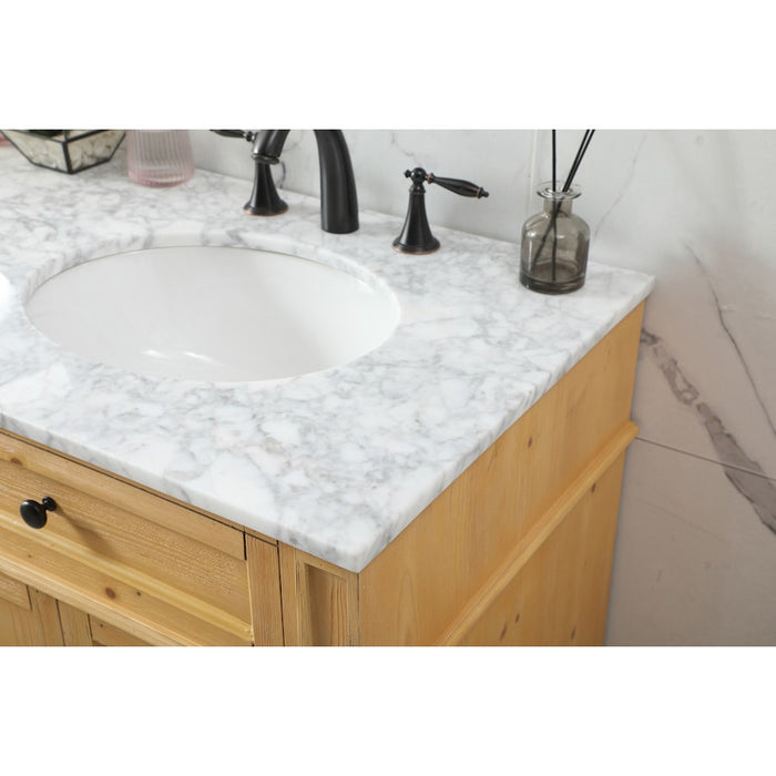 Elegant Park Avenue 60" Double Bathroom Vanity, Natural Wood