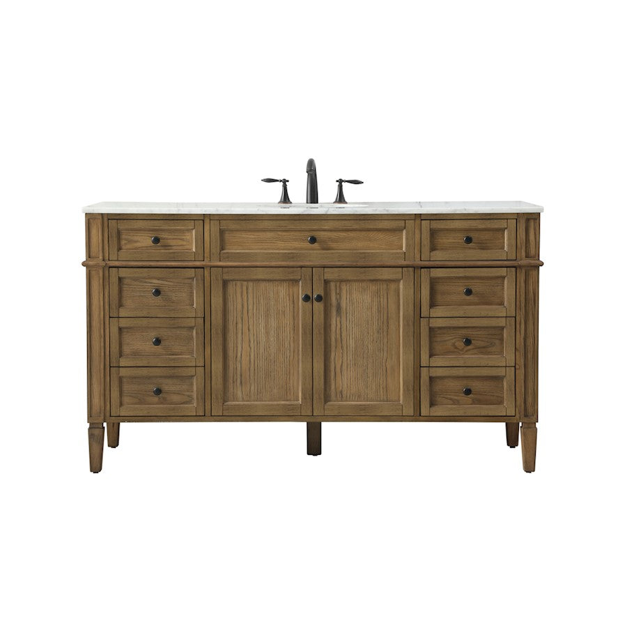 Elegant Park Avenue 60" Single Bathroom Vanity, Driftwood - VF12560DW