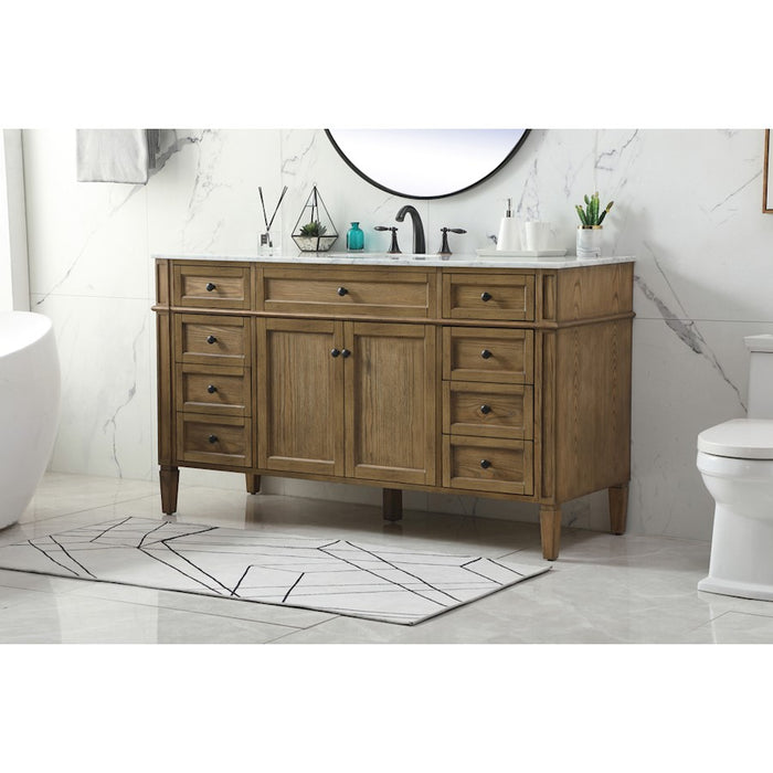 Elegant Park Avenue 60" Single Bathroom Vanity, Driftwood