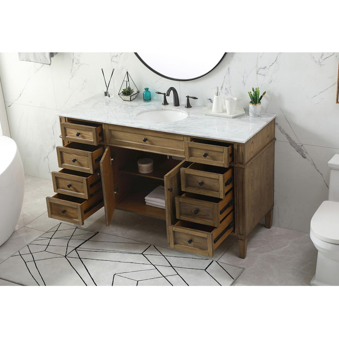 Elegant Park Avenue 60" Single Bathroom Vanity, Driftwood
