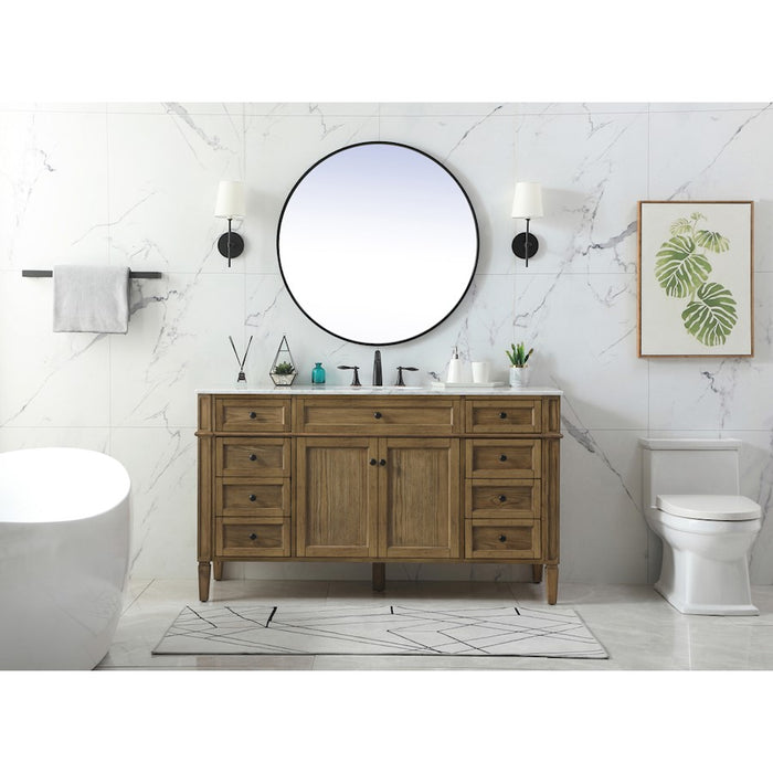 Elegant Park Avenue 60" Single Bathroom Vanity, Driftwood