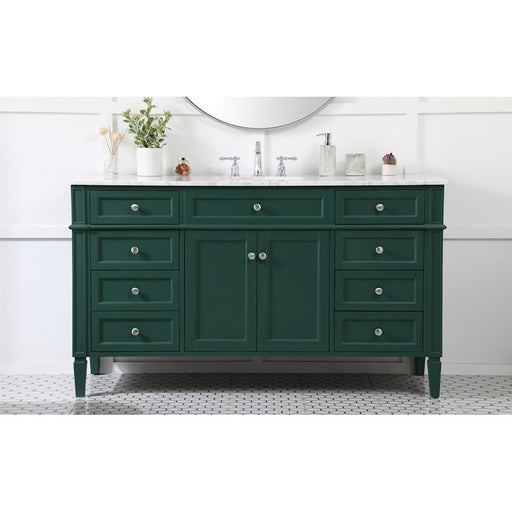 Elegant Kitchen/Bath Park Avenue 60" Single Bathroom Vanity, Green