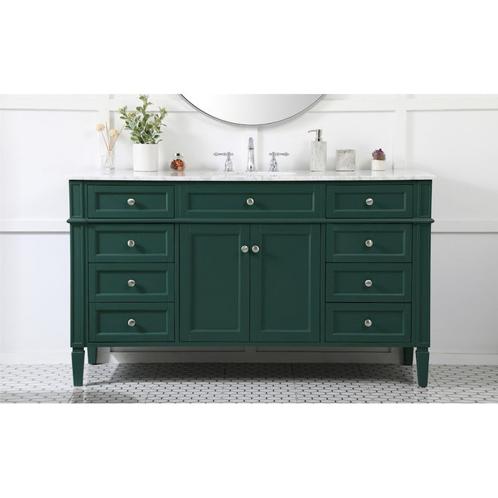Elegant Kitchen/Bath Park Avenue 60" Single Bathroom Vanity, Green