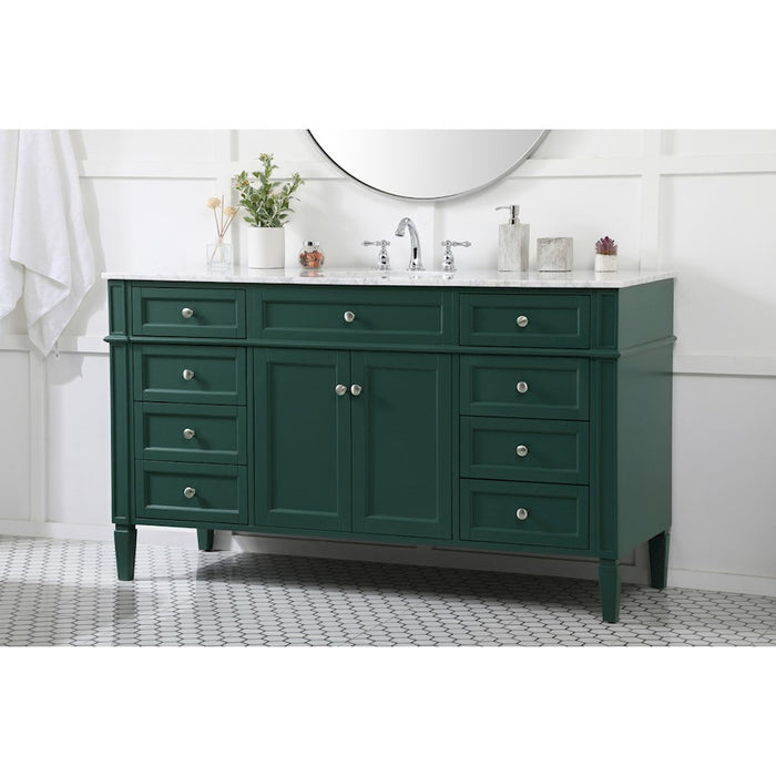 Elegant Kitchen/Bath Park Avenue 60" Single Bathroom Vanity, Green