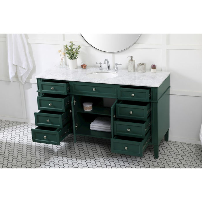 Elegant Kitchen/Bath Park Avenue 60" Single Bathroom Vanity, Green
