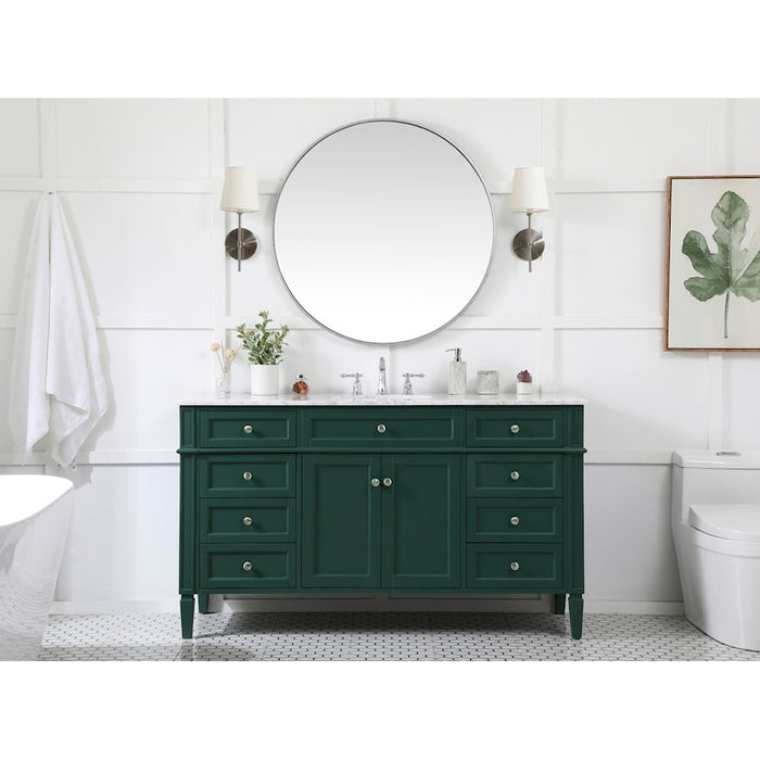 Elegant Kitchen/Bath Park Avenue 60" Single Bathroom Vanity, Green