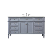 Elegant Kitchen/Bath Park Avenue 60" Single Bathroom Vanity, Grey - VF12560GR