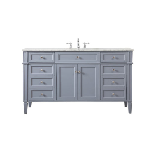 Elegant Kitchen/Bath Park Avenue 60" Single Bathroom Vanity, Grey - VF12560GR
