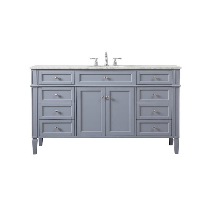 Elegant Kitchen/Bath Park Avenue 60" Single Bathroom Vanity, Grey - VF12560GR