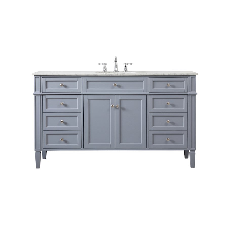 Elegant Kitchen/Bath Park Avenue 60" Single Bathroom Vanity, Grey - VF12560GR