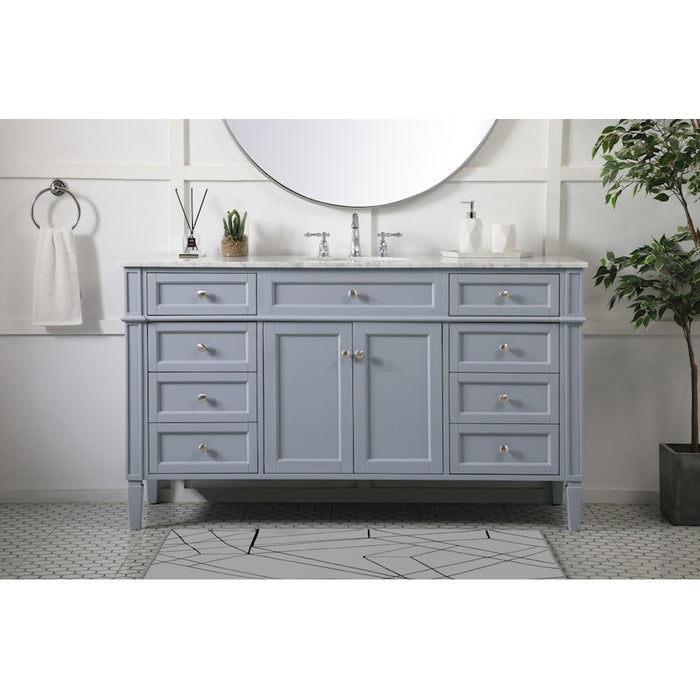 Elegant Kitchen/Bath Park Avenue 60" Single Bathroom Vanity, Grey