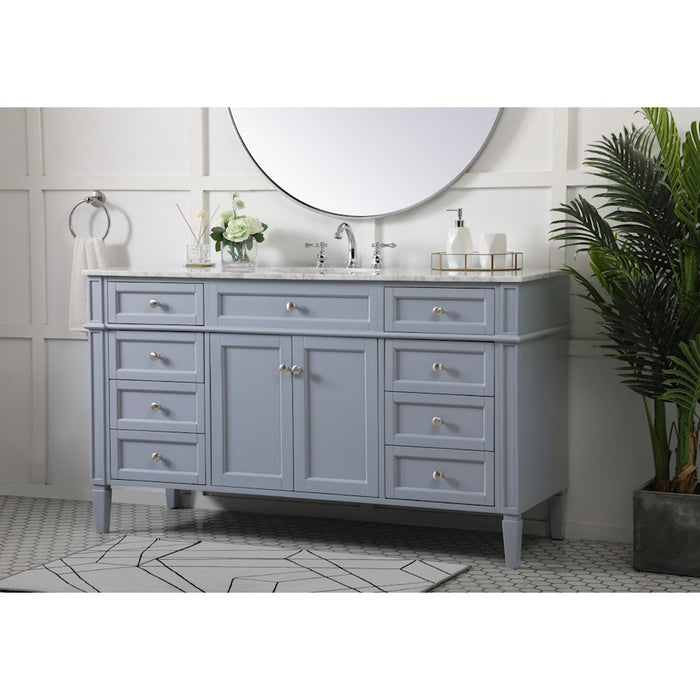 Elegant Kitchen/Bath Park Avenue 60" Single Bathroom Vanity, Grey