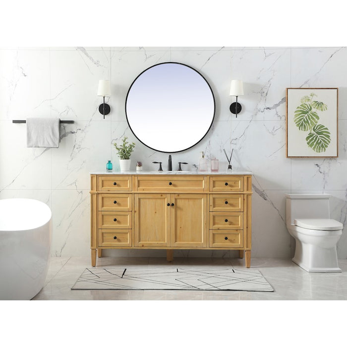 Elegant Park Avenue 60" Single Bathroom Vanity, Natural Wood