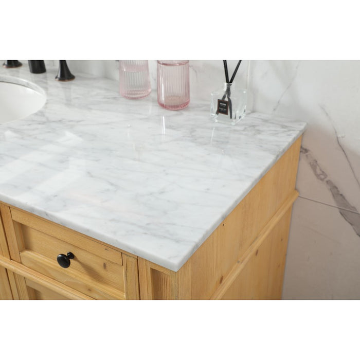 Elegant Park Avenue 60" Single Bathroom Vanity, Natural Wood