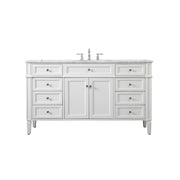 Elegant Kitchen/Bath Park Avenue 60" Single Bathroom Vanity, White - VF12560WH