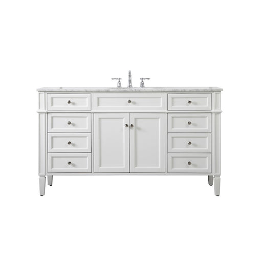 Elegant Kitchen/Bath Park Avenue 60" Single Bathroom Vanity, White - VF12560WH