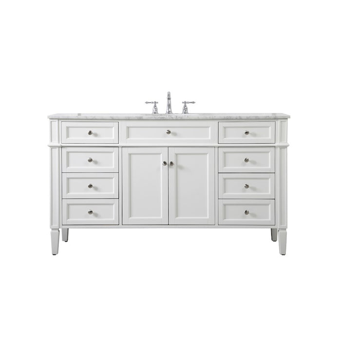 Elegant Kitchen/Bath Park Avenue 60" Single Bathroom Vanity, White - VF12560WH