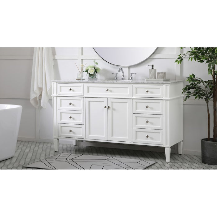 Elegant Kitchen/Bath Park Avenue 60" Single Bathroom Vanity, White