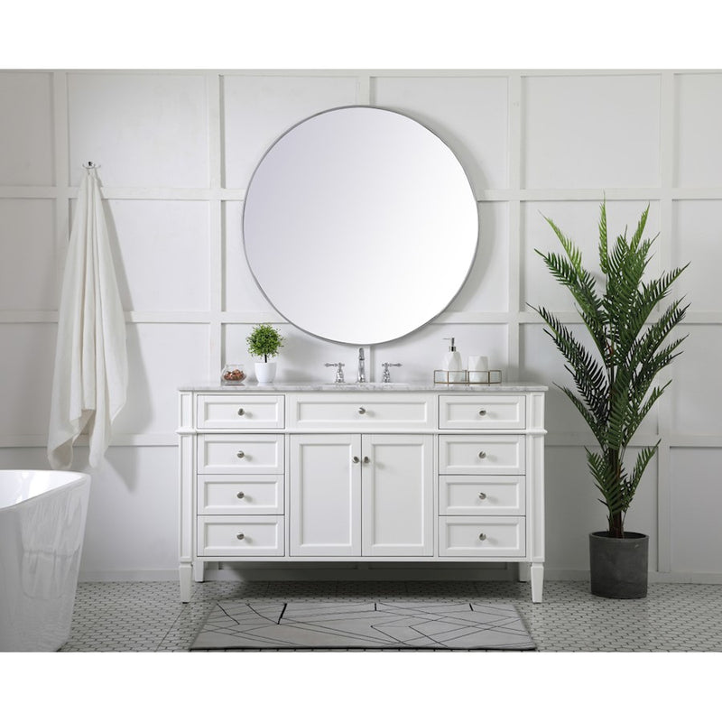 Elegant Kitchen/Bath Park Avenue 60" Single Bathroom Vanity, White