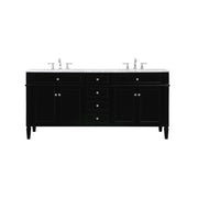 Elegant Kitchen/Bath Park Avenue 72" Double Bathroom Vanity, Black - VF12572DBK