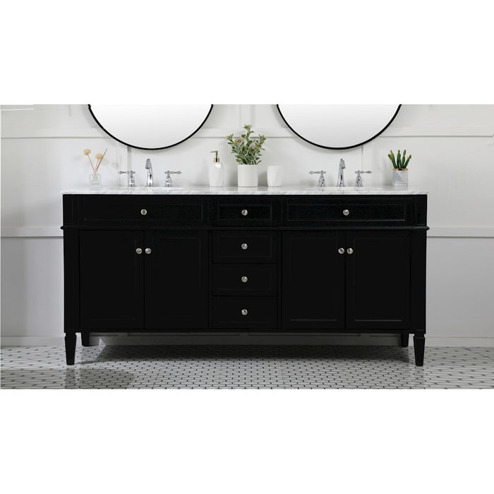 Elegant Kitchen/Bath Park Avenue 72" Double Bathroom Vanity, Black