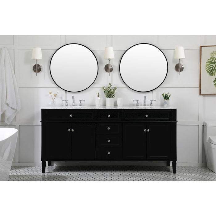 Elegant Kitchen/Bath Park Avenue 72" Double Bathroom Vanity, Black