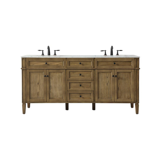 Elegant Park Avenue 72" Double Bathroom Vanity, Driftwood - VF12572DDW