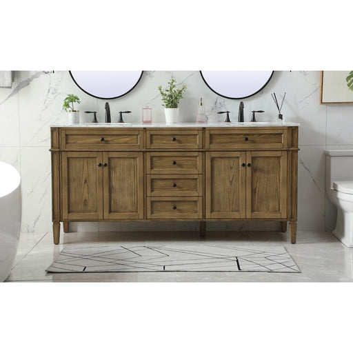 Elegant Park Avenue 72" Double Bathroom Vanity, Driftwood