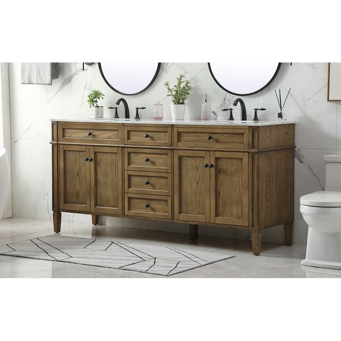 Elegant Park Avenue 72" Double Bathroom Vanity, Driftwood