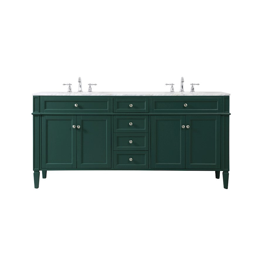 Elegant Kitchen/Bath Park Avenue 72" Double Bathroom Vanity, Green - VF12572DGN