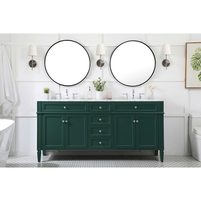 Elegant Kitchen/Bath Park Avenue 72" Double Bathroom Vanity, Green