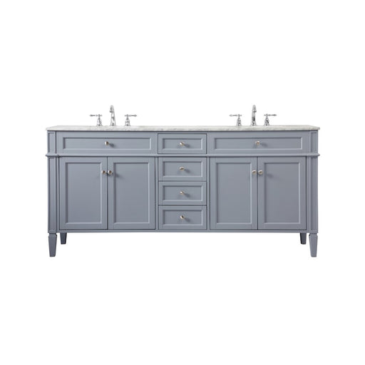 Elegant Kitchen/Bath Park Avenue 72" Double Bathroom Vanity, Grey - VF12572DGR